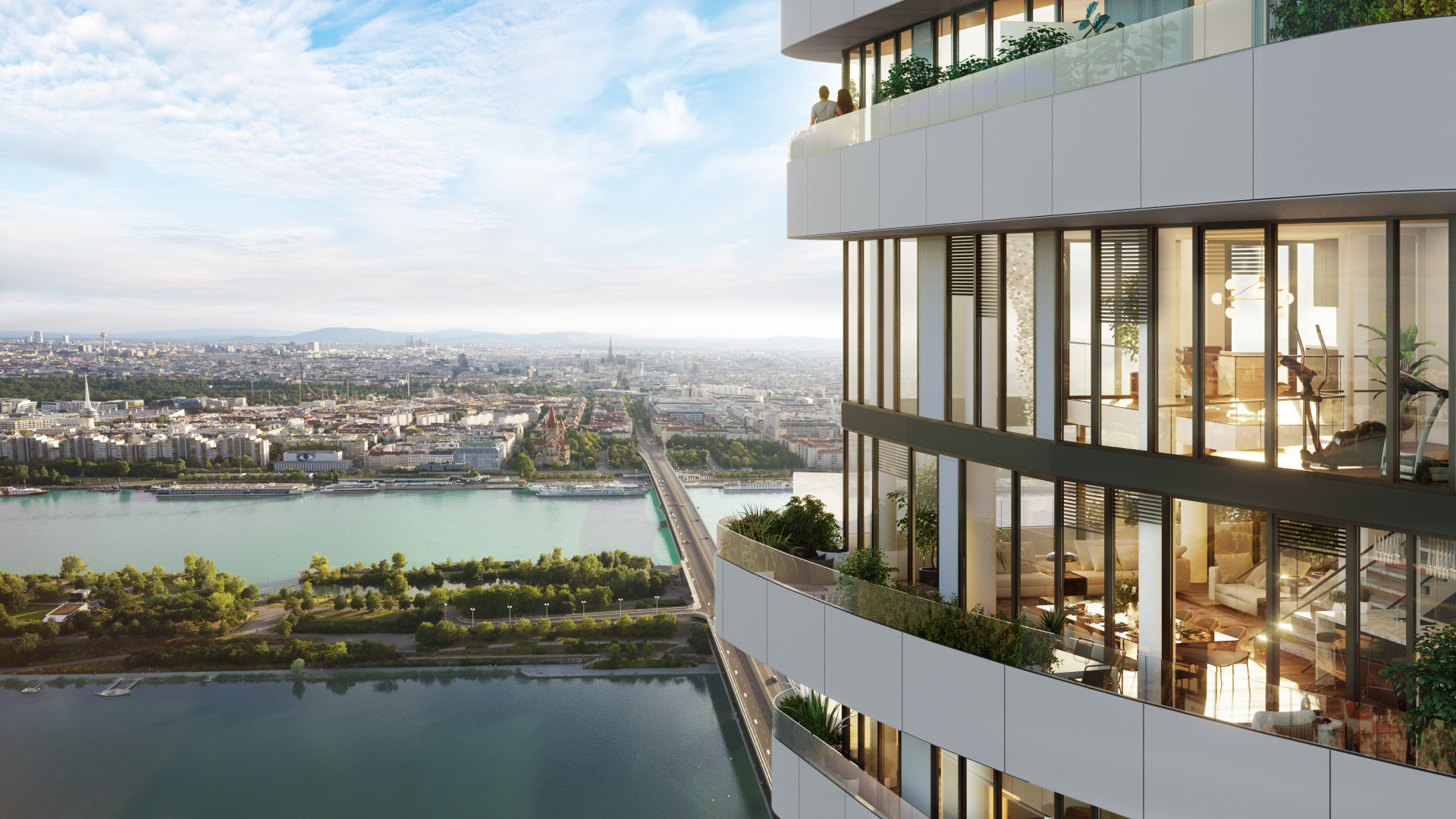 Danube апартаменти в най-високата жилищна кула в Австрия